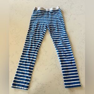 GYMBOREE Blue And White Striped Leggings Size 5/6 5 6 Small S Silver